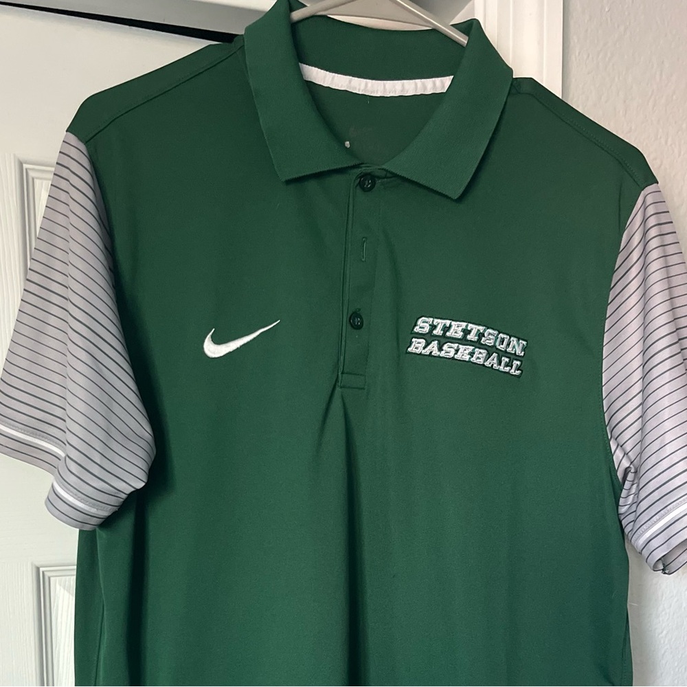 Nike Green and Gray Polo Shirt